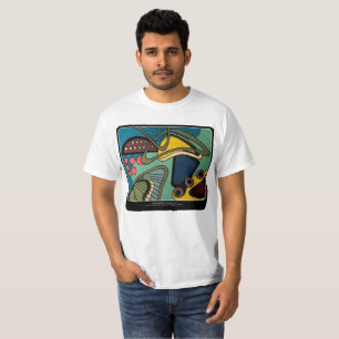 T-shirt Peinture aquatique abstraite moderne de la "moitié