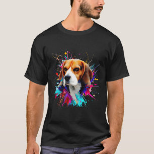 T-shirt Peinture beagle éclaboussures Chien Abstrait color