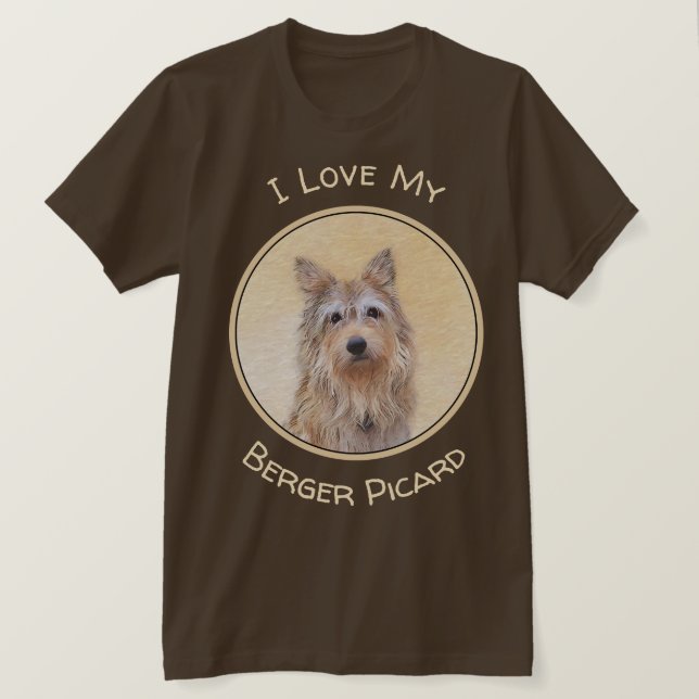 T-shirt Peinture Berger Picard - Joli art original chien (Design devant)