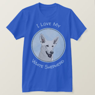 T-shirt Peinture blanche de berger - art original mignon
