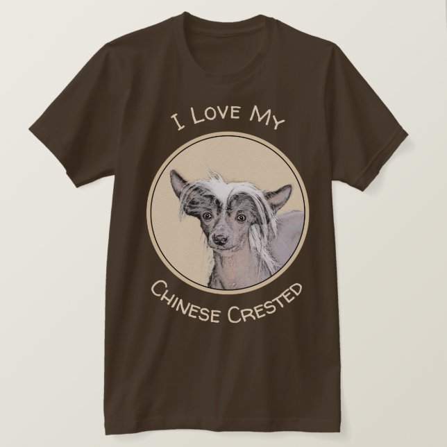 T-shirt Peinture Chinoise sans cheveux peint art original  (Design devant)