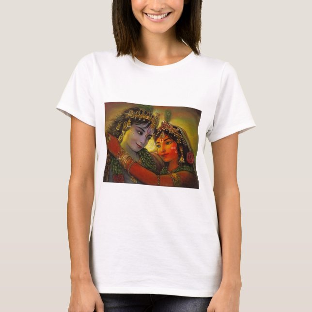 T-SHIRT PEINTURE CLASSIQUE DE RADHA KRISHNA (Devant)