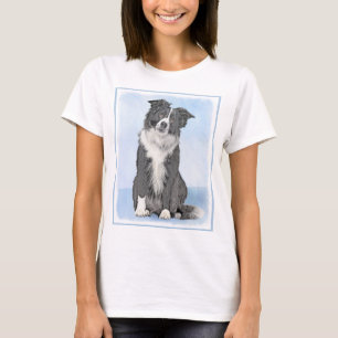 T-shirt Peinture Collie Bordure - Joli art original chien