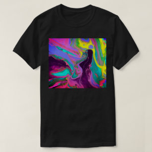 T-shirt Peinture colorée tendance   Vert citron vert viole