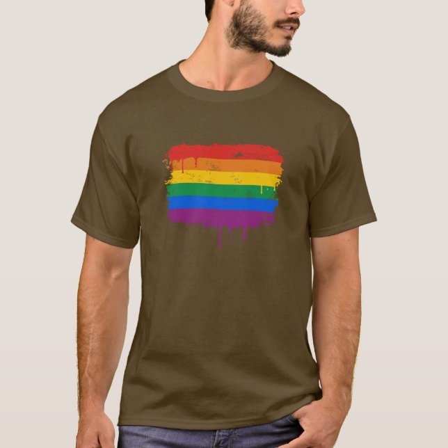 T-shirt Peinture d'arc-en-ciel (Devant)