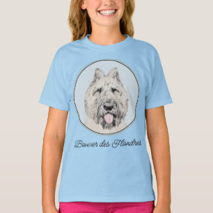 T-shirt Peinture de Bouvier des Flandres - Art de chien or