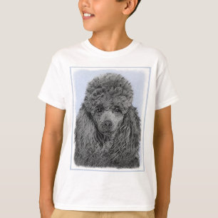 T-shirt Peinture de caniche Miniature Jouet noir Art origi