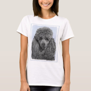 T-shirt Peinture de caniche Miniature Jouet noir Art origi