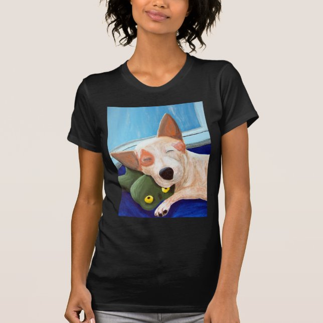T-shirt Peinture de caresse rouge de grenouille de Heeler (Devant)