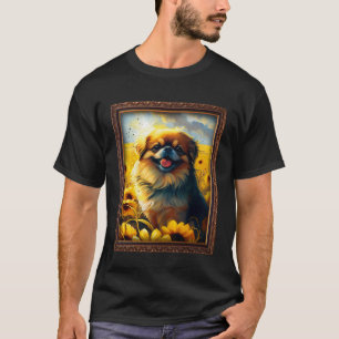 T-shirt Peinture de Carlin Tibétain Tournesol Fleur Maman