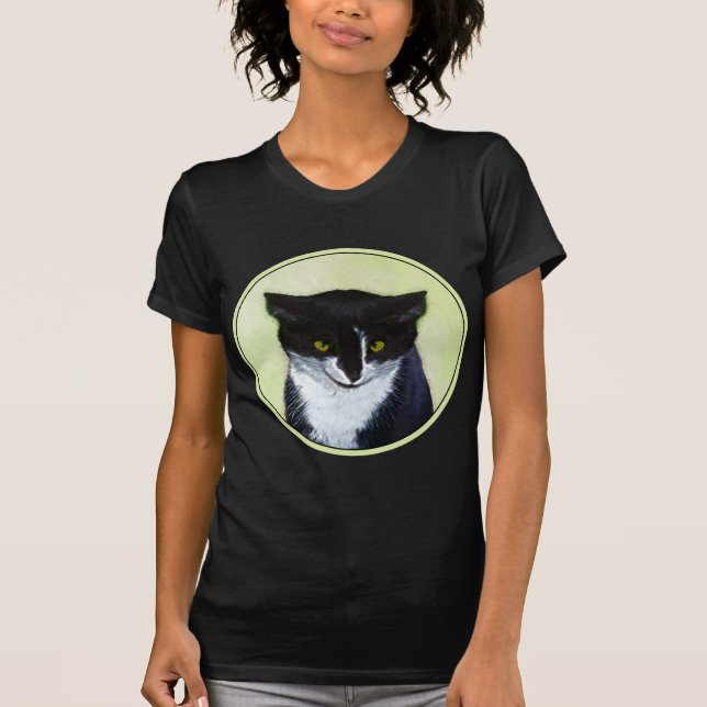 T-shirt Peinture de chat Tuxedo - Cute Original Cat Art (Devant)
