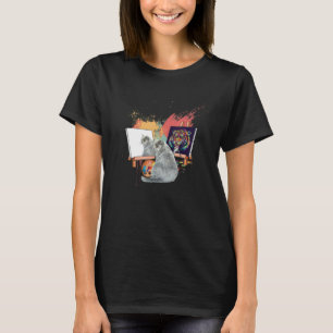 T-shirt Peinture de chats Lion Animaux artistiques Graphiq