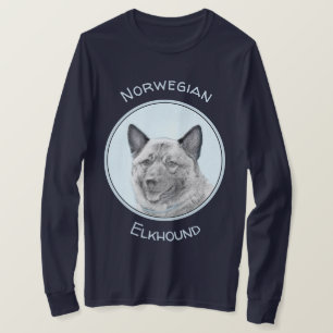 T-shirt Peinture de Chien Norvégien Elkhound - Art Origina
