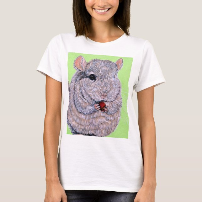 T-shirt Peinture de Chinchilla à la poitrine molle (Devant)