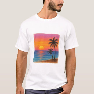 T-shirt Peinture de coucher de soleil