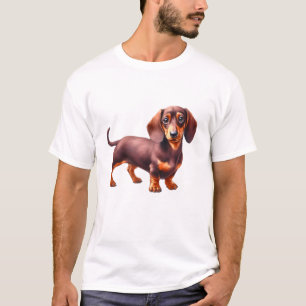 T-shirt Peinture de Dachshund - Peinture d'aquarelle de ch