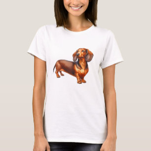 T-shirt Peinture de Dachshund - Peinture d'aquarelle de ch