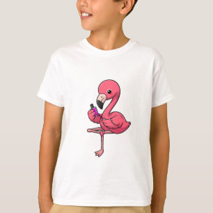 T-shirt Peinture de flamant rose vernis à ongles de pied d