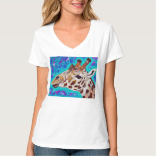 T-shirt Peinture de girafe colorée