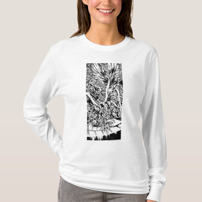 T-shirt Peinture de groupe de nuit Noir et Blanc (Devant)