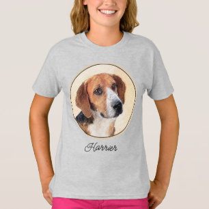 T-shirt Peinture de Harrier - Joli Art Original de Chien