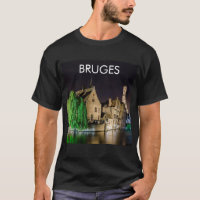 Peinture de la vieille ville de Bruges et tour du