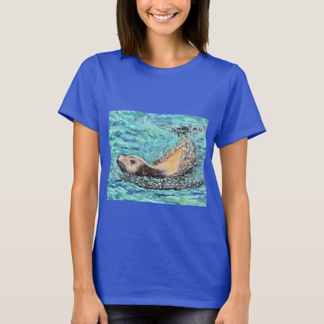 T-shirt Peinture de lion de mer (Devant)