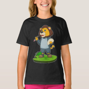 T-shirt Peinture de lion Peinture pinceau