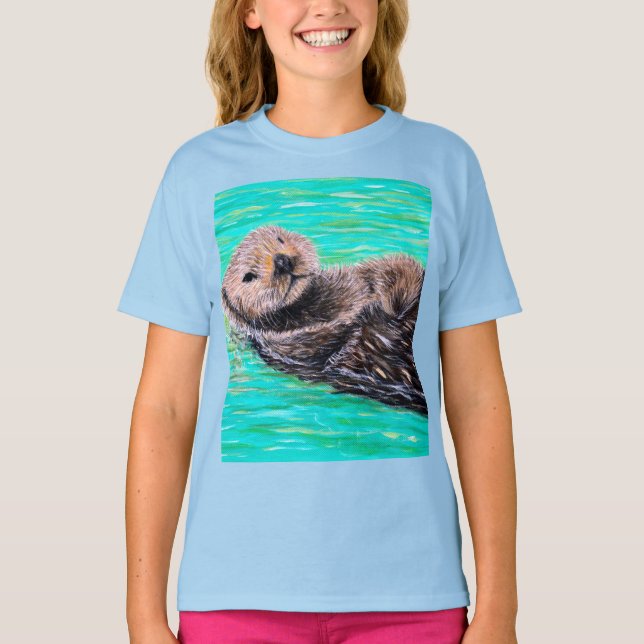 T-shirt Peinture de loutre de mer (Devant)