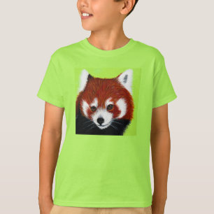 T-shirt Peinture de panda rouge