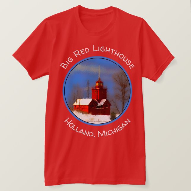 T-shirt Peinture de phare rouge - Art original (Design devant)