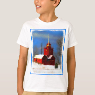 T-shirt Peinture de phare rouge - Art original