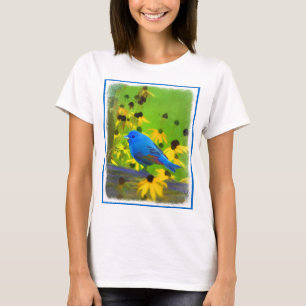 T-shirt Peinture de Pinson Indigo - Œuvre d'art originale