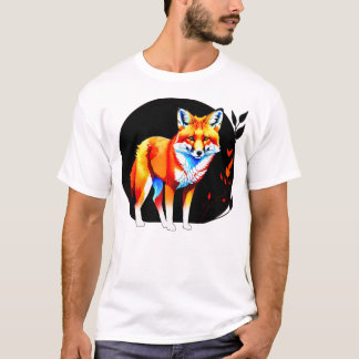 T-shirt Peinture de renard rouge