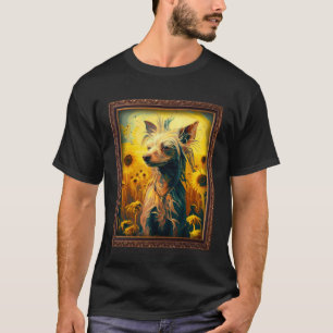 T-shirt Peinture de tournesol de fleur de crinière chinois