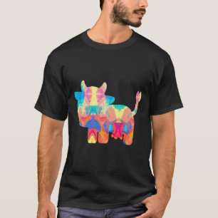 T-shirt Peinture de vache de bande dessinée mignonne
