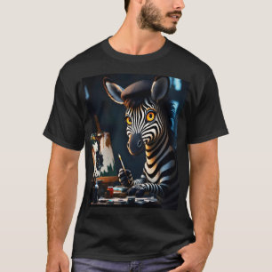 T-shirt Peinture de visage de zèbre mignon fantastique