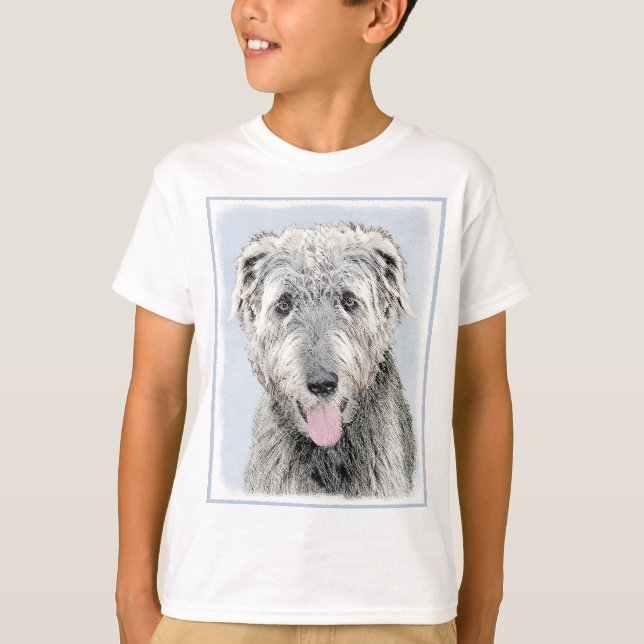 T-shirt Peinture de Wolfhound irlandais - Joli art origina (Devant)