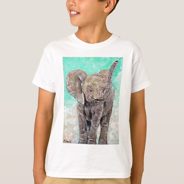 T-shirt Peinture des éléphants de bébé (Devant)