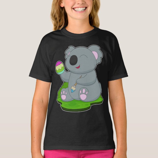 T-shirt Peinture des oeufs de Pâques de Koala (Devant)