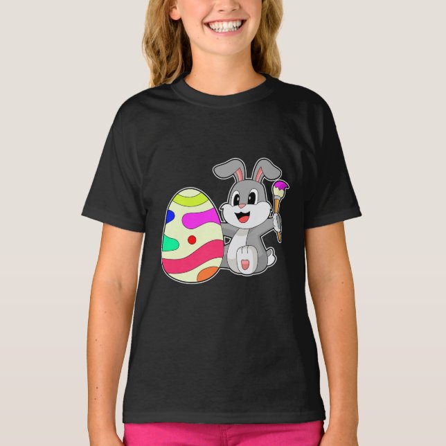 T-shirt Peinture des oeufs de Pâques de lapin (Devant)