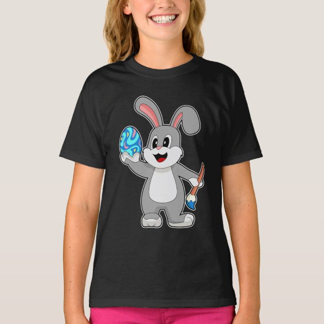 T-shirt Peinture des oeufs de Pâques de lapin (Devant)