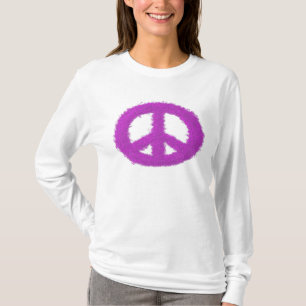 T-shirt Peinture des signes de paix de Fuchsia