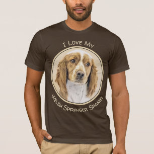T-shirt Peinture d'espagnol Welsh Springer - Art original 