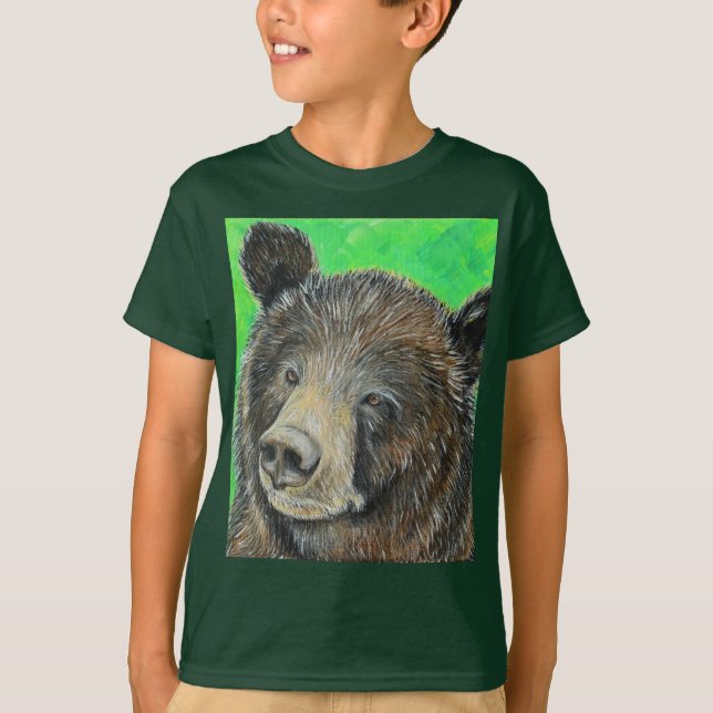 T-shirt Peinture d'ours Brown réfléchie (Devant)