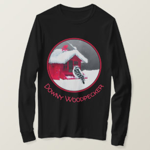 T-shirt Peinture Downy Woodpecker - Art original pour oise