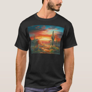 T-shirt Peinture d'une peinture colorée de coucher du
