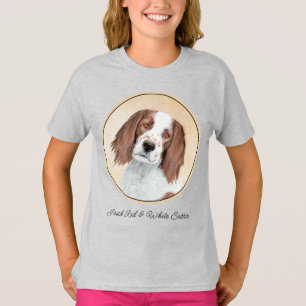 T-shirt Peinture en Setter rouge et blanc irlandais - Art