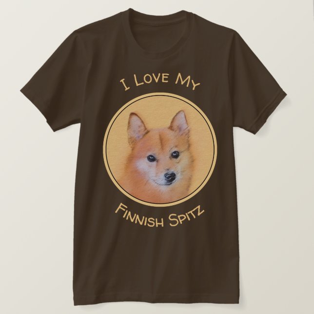T-shirt Peinture finlandaise Spitz - Jote Original Chien A (Design devant)