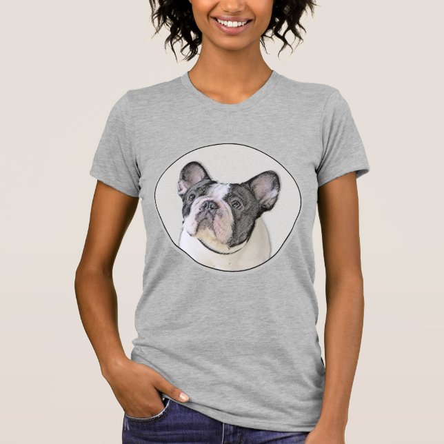 T-shirt Peinture française de Bulldog (Pied de broche) - A (Devant)